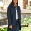 Wellington, Harris Tweed damesjas gesteppt met Polarfleece Marine - Afbeelding 2