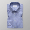 Blue & white check stretch shirt