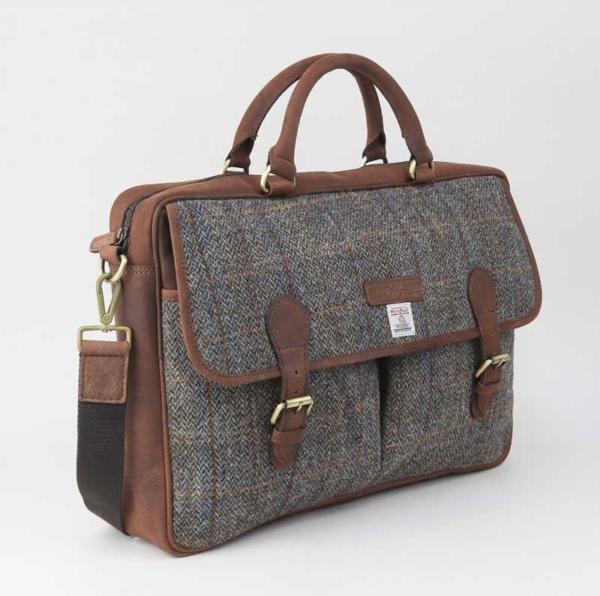 Brown Harris Tweed Briefcase - Afbeelding 2