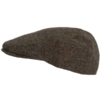 Flat Cap 670 Harris Tweed Brown Herringbone with Overcheck - Afbeelding 3