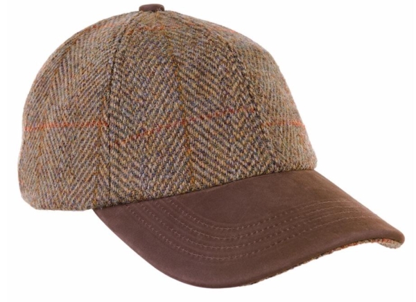Harris Tweed Cap, Olive gold