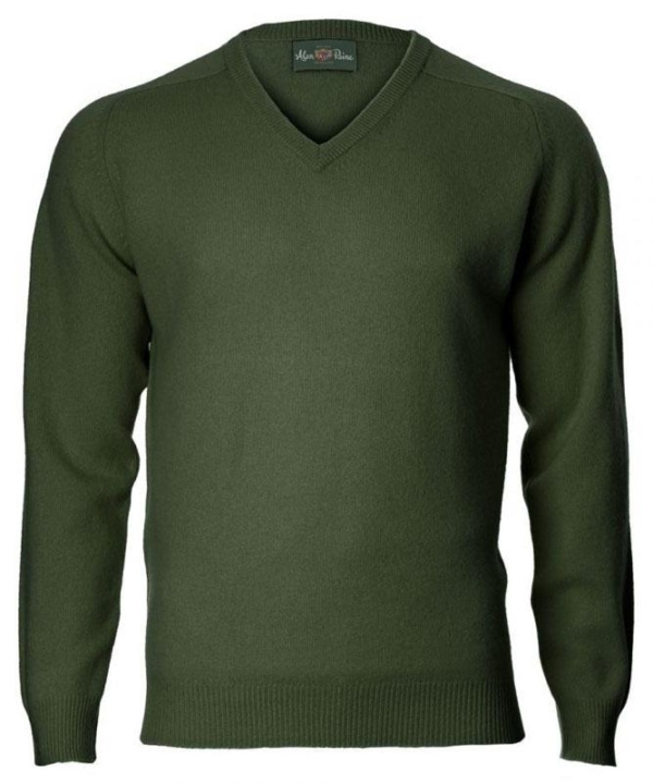 Alan Paine Lamswol Pullover V-hals, Updated Fit - Rosemary - Afbeelding 4
