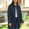 Wellington, Harris Tweed damesjas gesteppt met Polarfleece Marine