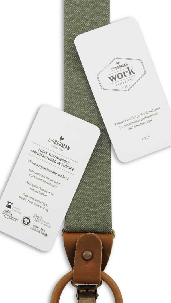 Luxe Work Bretels Groen Denim - Afbeelding 3