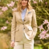 Wellington Zijden Dames Jasje Beige Check