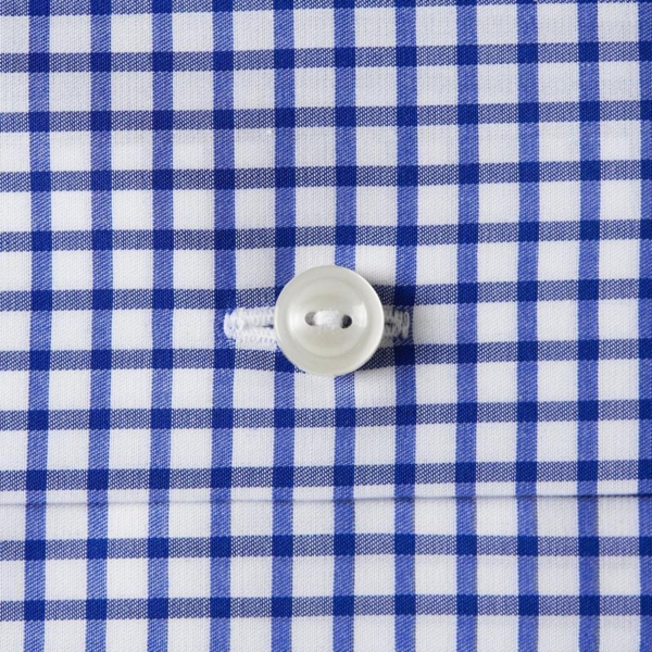 Blue & white check stretch shirt - Afbeelding 3