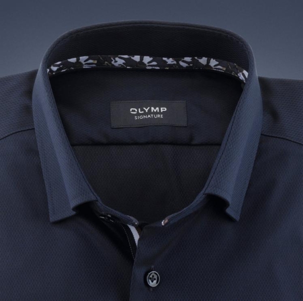 Olymp Signature Overhemd Structuurtje Donker Blauw - Afbeelding 3