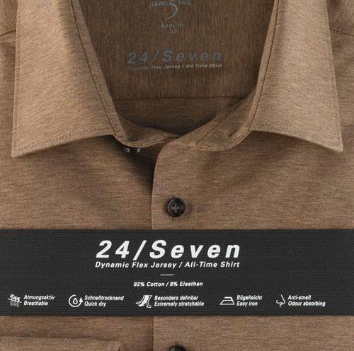 OLYMP Level Five 24/Seven  Body Fit, Zakelijke Overhemd, New York Kent, Bruin - Afbeelding 2