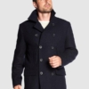 Harris Tweed Coat, Ferry Reefer Coat - Navy Plain - Afbeelding 3