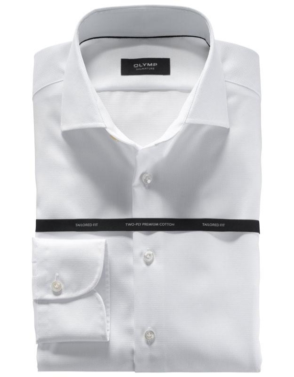OLYMP SIGNATURE, tailored fit, Extra lange mouw, SIGNATURE Kent, Wit