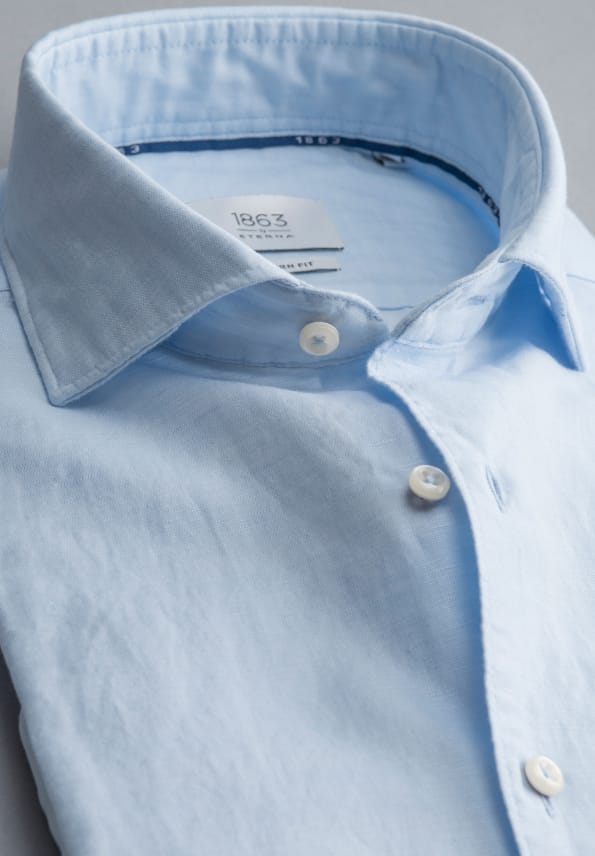 Eterna Lange Mouw Overhemd Modern Fit Soft Tailoring Twill Licht Blauw - Afbeelding 2