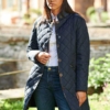 Wellington, Harris Tweed damesjas gesteppt met Polarfleece Marine - Afbeelding 3