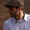 Flat Cap 670 Harris Tweed Brown Herringbone with Overcheck