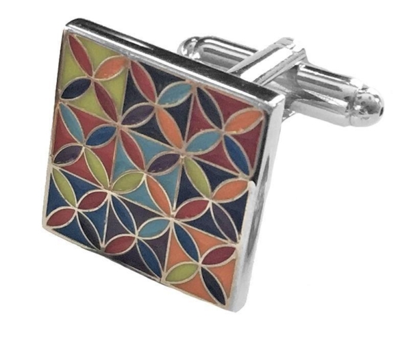 Manchetknopen vierkant Multicolor