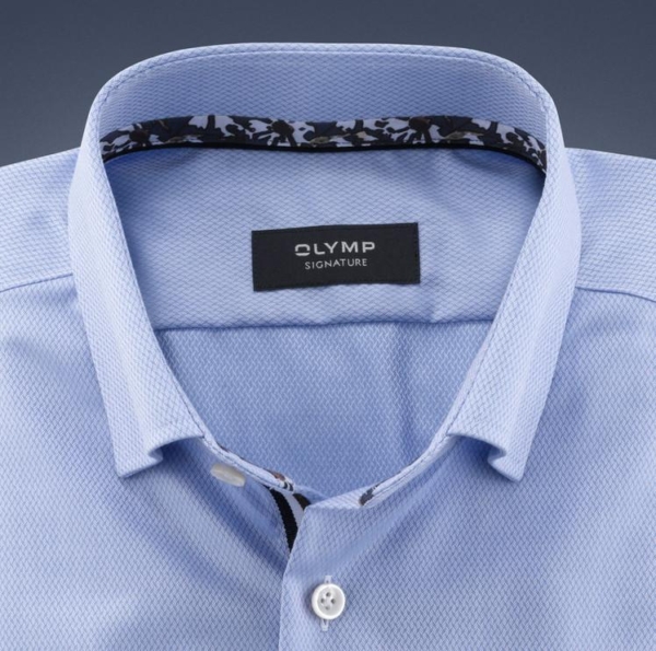 Olymp Signature Overhemd Structuurtje Licht Blauw - Afbeelding 3