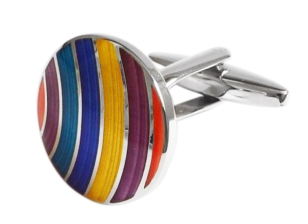 Manchetknopen Rond Regenboog