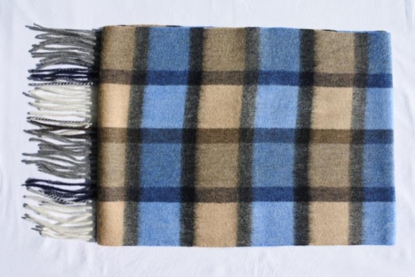 Sjaal Blauw - Beige