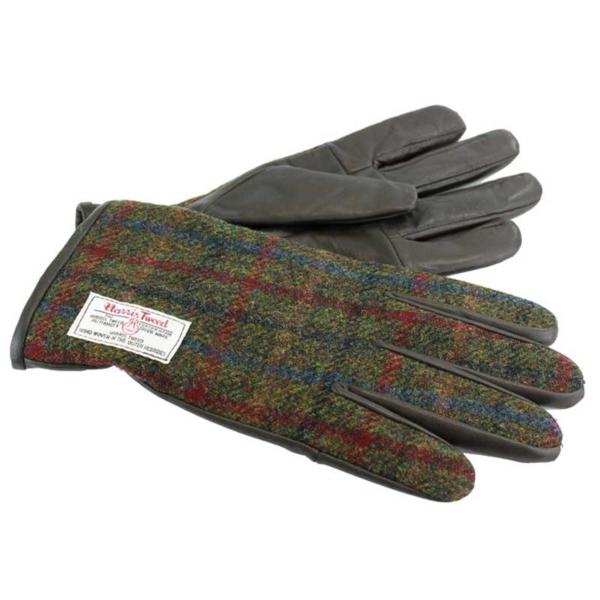 Harris Tweed Handschoenen, 650 Green Check