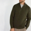 Pullover,Foxton Zip Neck, Olive - Afbeelding 2