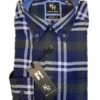 Shirt King's Road, Blauw Groen Ruit, Zware Flannel