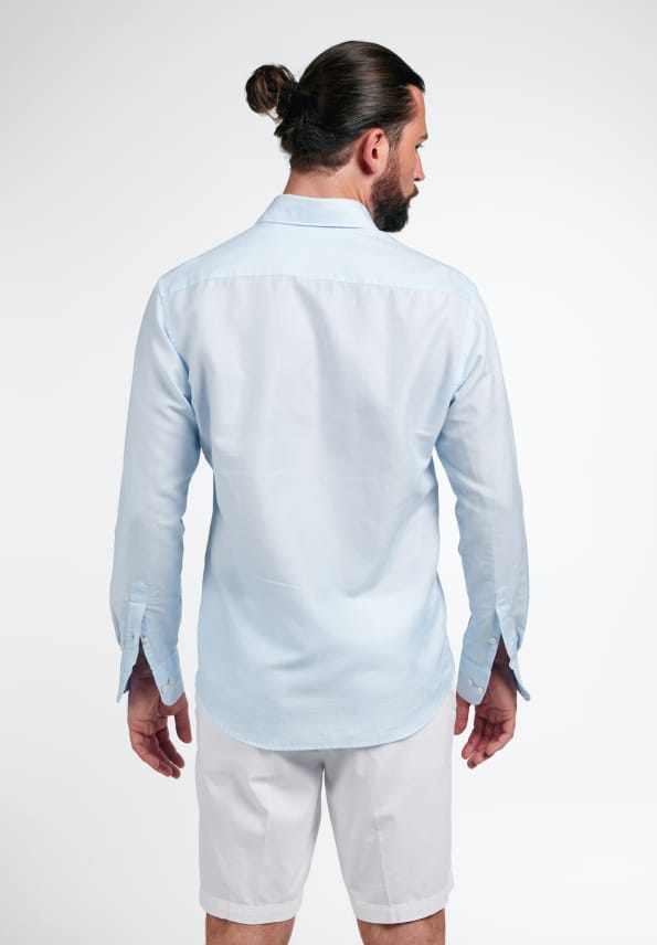 Eterna Lange Mouw Overhemd Modern Fit Soft Tailoring Twill Licht Blauw - Afbeelding 4