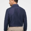 Overhemd Eterna Linnen Uni Navy - Afbeelding 4