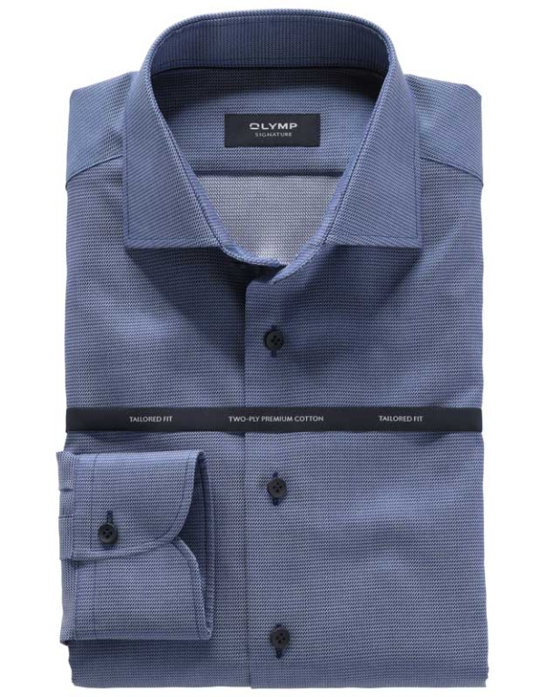 OLYMP SIGNATURE, tailored fit, SIGNATURE Kent, Rookblauw