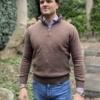 Pullover, zip neck Brown