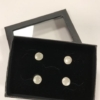 set van 4 frontknoopjes wit, studs