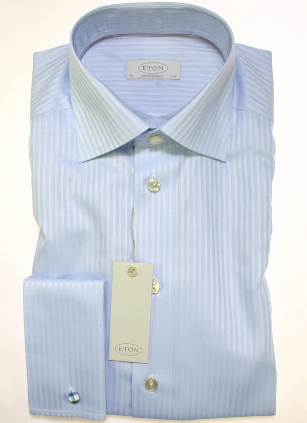 Shirt Blauw dubb.manchet