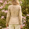 Wellington Zijden Dames Jasje Beige Check - Afbeelding 2