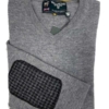 Pullover lambswool Cloud Grey met Harris Tweed details Grijs - Afbeelding 3