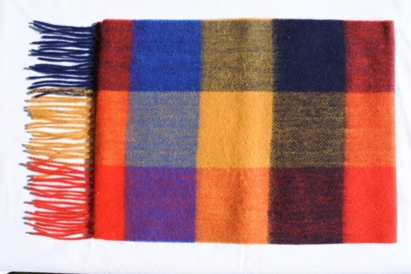 Sjaal blauw-rood-oranje