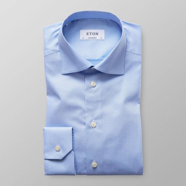 Light blue hounds tooth shirt