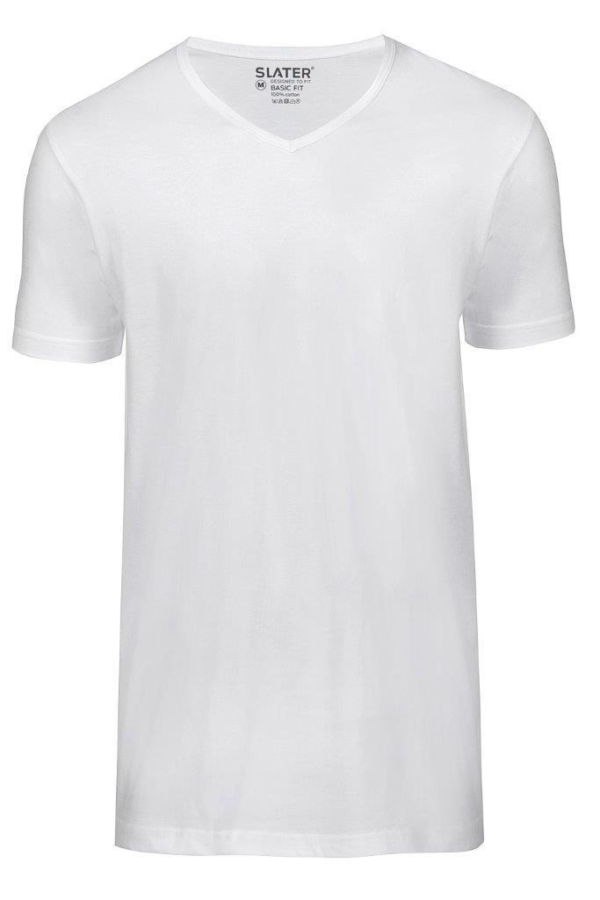 T-shirt Basic Fit v-hals, 2 pack - Afbeelding 2