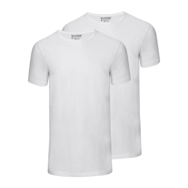 T-shirt Basic Fit ronde hals, 2 pack