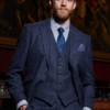 Tweed kostuum Donkerblauw