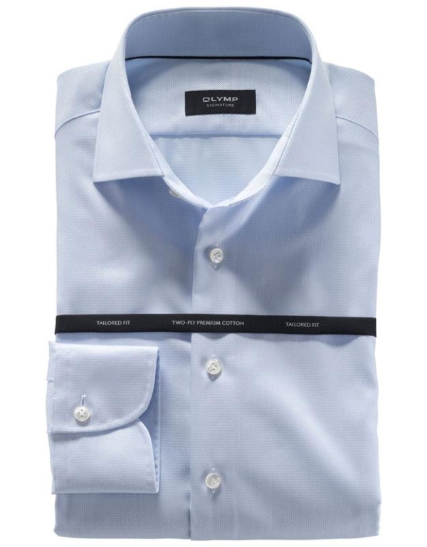 OLYMP SIGNATURE, tailored fit, Extra lange mouw, SIGNATURE Kent, Lichtblauw