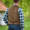 Genua Cord Vestje met revers Mud - Afbeelding 2