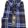 Shirt King's Road, Blauw Bruin Ruit, Zware Flannel - Afbeelding 2