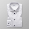 White twill shirt with navy details