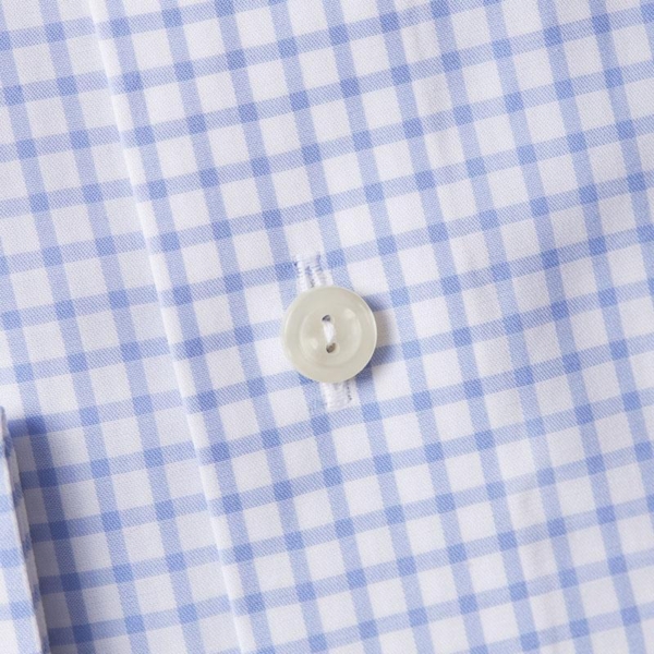 Sky blue check stretch shirt - Afbeelding 3