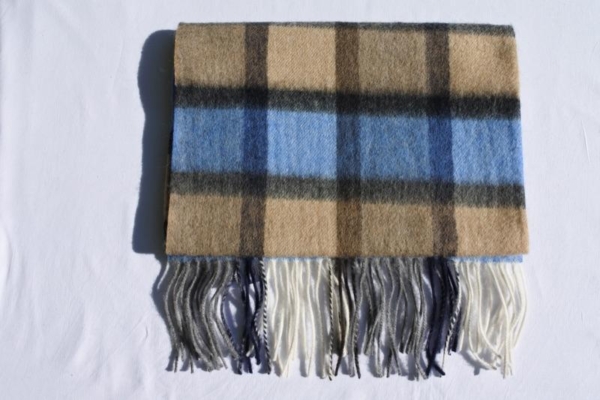 Sjaal Blauw - Beige - Afbeelding 2