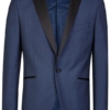 Smoking, Blauw opgesneden revers in wol mohair