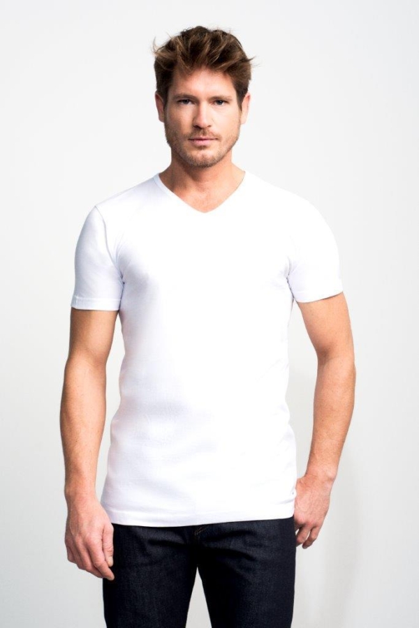 T-shirt Basic Fit v-hals, 2 pack - Afbeelding 3