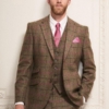 Tweed kostuum Groen Met Roze Overruit