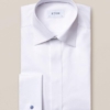 Eton, White Twill Evening Shirt, Liggende Boord Contemporary Fit