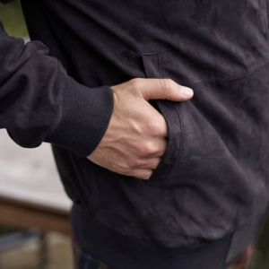 Lederen Blouson, bomber jack Donker Blauw - Afbeelding 3
