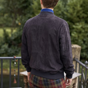 Lederen Blouson, bomber jack Donker Blauw - Afbeelding 2