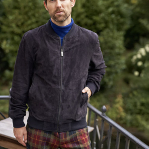 Lederen Blouson, bomber jack Donker Blauw